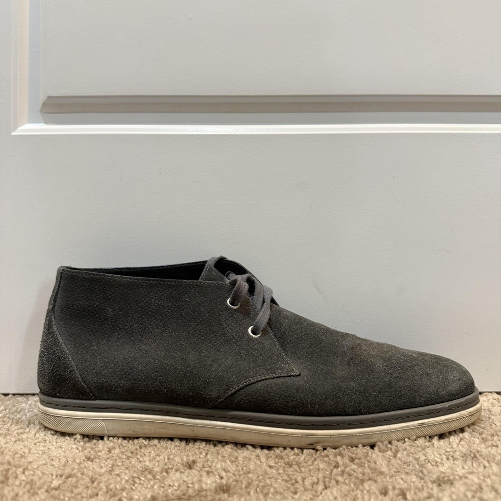 Ermenegildo Zegna Chukka Boots Mens Size 10 Gray Suede Casual Lace Up Italy